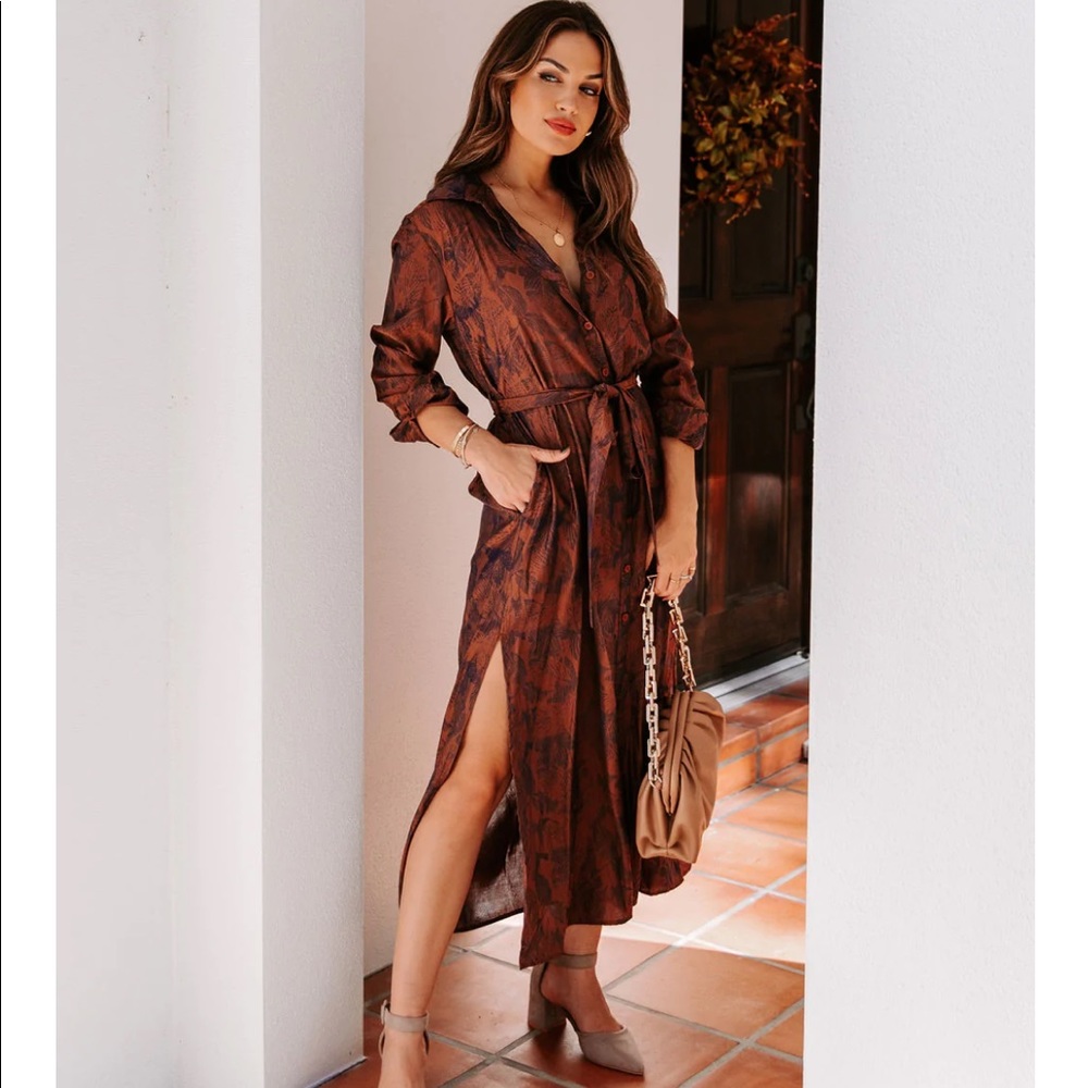 Halina Pocketed Button Down Midi Dress